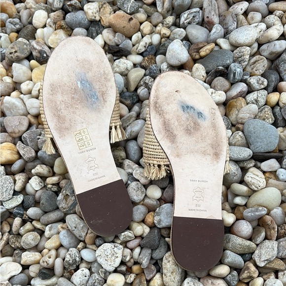 Tory Burch Eleanor Raffia Slide Sandals (sz 8) - Picture 4 of 4